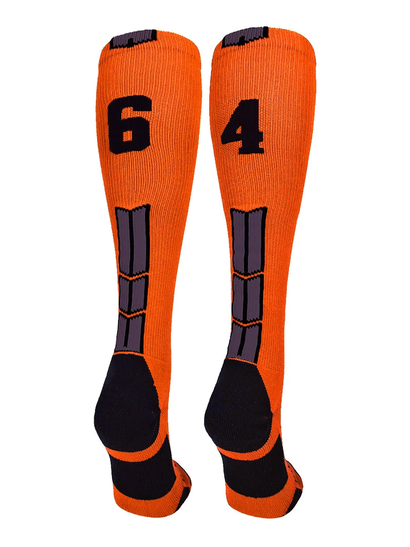 MadSportsStuff Orange And Black Player ID Custom Number Over The Calf Socks For Softball Baseball Football Boys And Girls 16 MadSportsStuff Orange And Black Player ID Custom Number Over The Calf Socks For Softball Baseball Football Boys And Girls