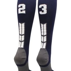 MadSportsStuff Navy Player ID Custom Number Over The Calf Socks For Softball Baseball Football Boys And Girls