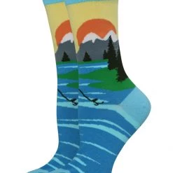 WHD Fly Fishing Socks Gift For Fly Fishing Lovers Crazy Socks - Crew