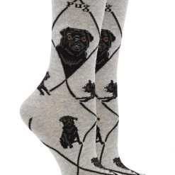 WHD Pug Socks For Women Gift For Dog Lovers Crazy Socks - Crew