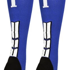 MadSportsStuff Baseball Socks Royal Player ID Custom Number Over The Calf Socks For Softball Baseball Football Boys And Girls
