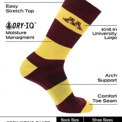 TCK Minnesota Golden Gophers Socks Game Day Striped Crew Socks