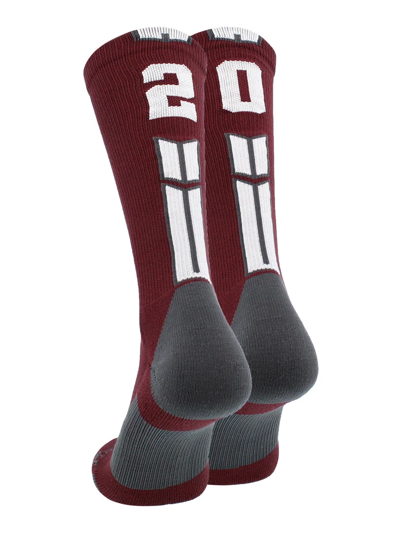 MadSportsStuff Maroon Player ID Custom Number Crew Socks For Basketball Lacrosse Volleyball Boys And Girls Volleyball Socks 58 MadSportsStuff Maroon Player ID Custom Number Crew Socks For Basketball Lacrosse Volleyball Boys And Girls Volleyball Socks