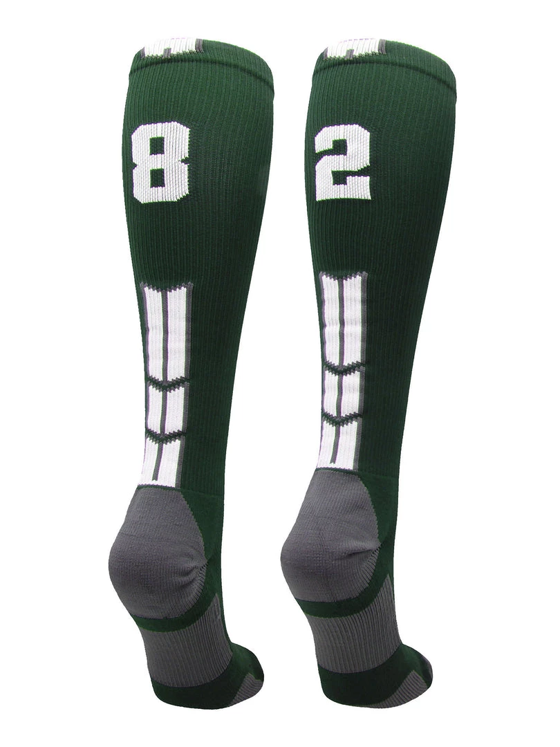 MadSportsStuff Dark Green Player ID Custom Number Over The Calf Socks For Softball Baseball Football Boys And Girls Softball Socks 48 MadSportsStuff Dark Green Player ID Custom Number Over The Calf Socks For Softball Baseball Football Boys And Girls Softball Socks
