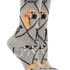 WHD Crazy Socks - Crew Great Dane Socks For Women Gift For Dog Lovers