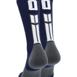 MadSportsStuff Navy Player ID Custom Number Crew Socks For Basketball Lacrosse Volleyball Boys And Girls