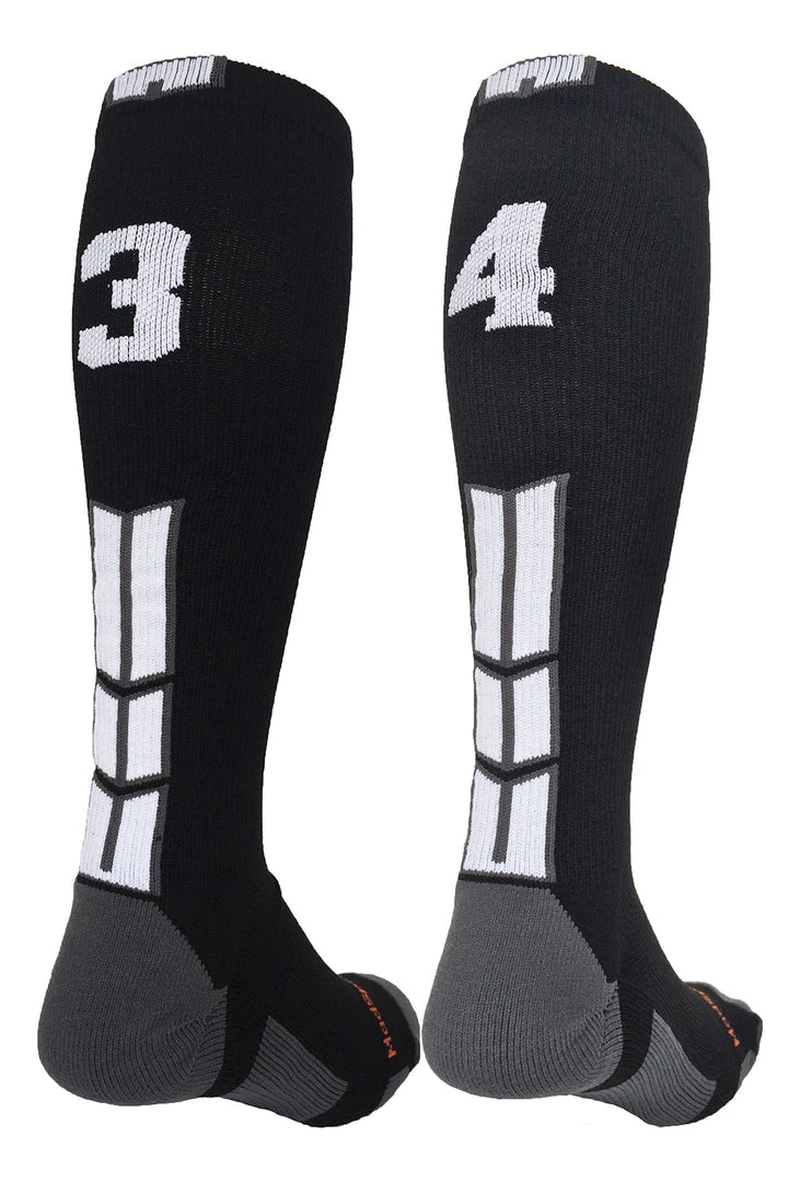 MadSportsStuff Softball Socks Black Player ID Custom Number Over The Calf Socks For Softball Baseball Football Boys And Girls 96 MadSportsStuff Softball Socks Black Player ID Custom Number Over The Calf Socks For Softball Baseball Football Boys And Girls