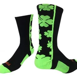 TCK Shamrock Lucky Clover Socks Crew Length Basketball Socks
