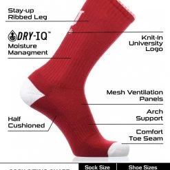 TCK Indiana Hoosiers Socks Campus Legend Crew Length All Schools