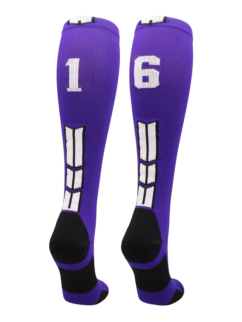 MadSportsStuff Purple Player ID Custom Number Over The Calf Socks For Softball Baseball Football Boys And Girls 63 MadSportsStuff Purple Player ID Custom Number Over The Calf Socks For Softball Baseball Football Boys And Girls