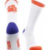 TCK All Schools Clemson Tigers Socks Basic Crew White Socks