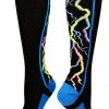 MadSportsStuff Crazy Socks With Lightning Bolts Electric Storm Over The Calf