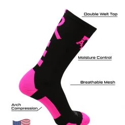 TCK All Schools Texas A&M Aggies Breast Cancer Awareness Crew Socks 9 TCK All Schools Texas A&M Aggies Breast Cancer Awareness Crew Socks