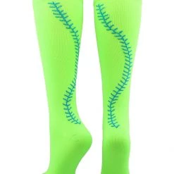 MadSportsStuff Softball Socks With Stitches - For Girls Or Women - Knee High Length
