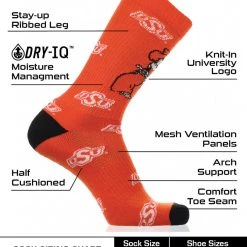 TCK Oklahoma State Cowboys Socks Crew Length Sock Mayhem
