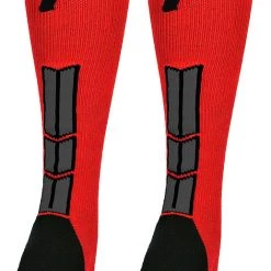 MadSportsStuff Red And Black Player ID Custom Number Over The Calf Socks For Softball Baseball Football Boys And Girls Baseball Socks 158 MadSportsStuff Red And Black Player ID Custom Number Over The Calf Socks For Softball Baseball Football Boys And Girls Baseball Socks