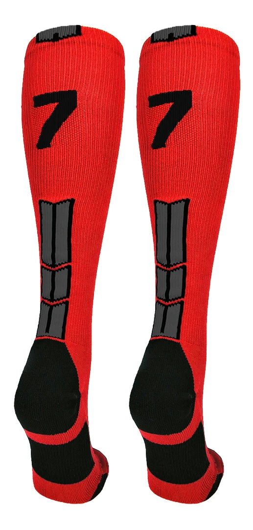 MadSportsStuff Red And Black Player ID Custom Number Over The Calf Socks For Softball Baseball Football Boys And Girls Baseball Socks 53 MadSportsStuff Red And Black Player ID Custom Number Over The Calf Socks For Softball Baseball Football Boys And Girls Baseball Socks