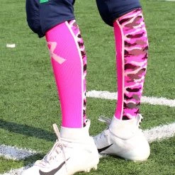 MadSportsStuff Pink Ribbon Breast Cancer Awareness Camo Over The Calf Socks (multiple Colors) Baseball Socks
