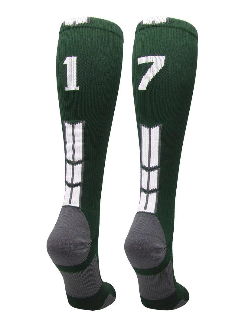 MadSportsStuff Dark Green Player ID Custom Number Over The Calf Socks For Softball Baseball Football Boys And Girls Softball Socks 62 MadSportsStuff Dark Green Player ID Custom Number Over The Calf Socks For Softball Baseball Football Boys And Girls Softball Socks