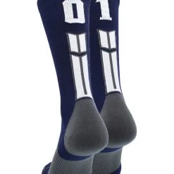 MadSportsStuff Navy Player ID Custom Number Crew Socks For Basketball Lacrosse Volleyball Boys And Girls