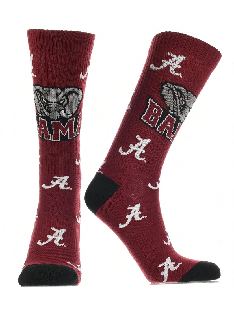 TCK All Schools Alabama Crimson Tide Socks Crew Length Sock Mayhem 2 TCK All Schools Alabama Crimson Tide Socks Crew Length Sock Mayhem