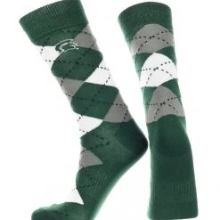 TCK Michigan State Spartans Argyle Dress Socks NCAA Fanwear Crew Length All Schools