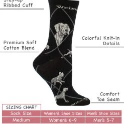 WHD Weimaraner Socks For Women Gift For Dog Lovers Crazy Socks - Crew