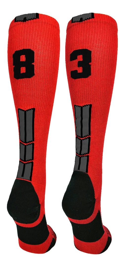 MadSportsStuff Red And Black Player ID Custom Number Over The Calf Socks For Softball Baseball Football Boys And Girls Baseball Socks 47 MadSportsStuff Red And Black Player ID Custom Number Over The Calf Socks For Softball Baseball Football Boys And Girls Baseball Socks