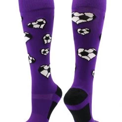 MadSportsStuff Soccer Socks Love Soccer Hearts Socks Over The Calf
