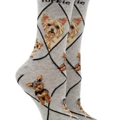 WHD Crazy Socks - Crew Yorkie Puppy Socks For Women Gift For Dog Lovers