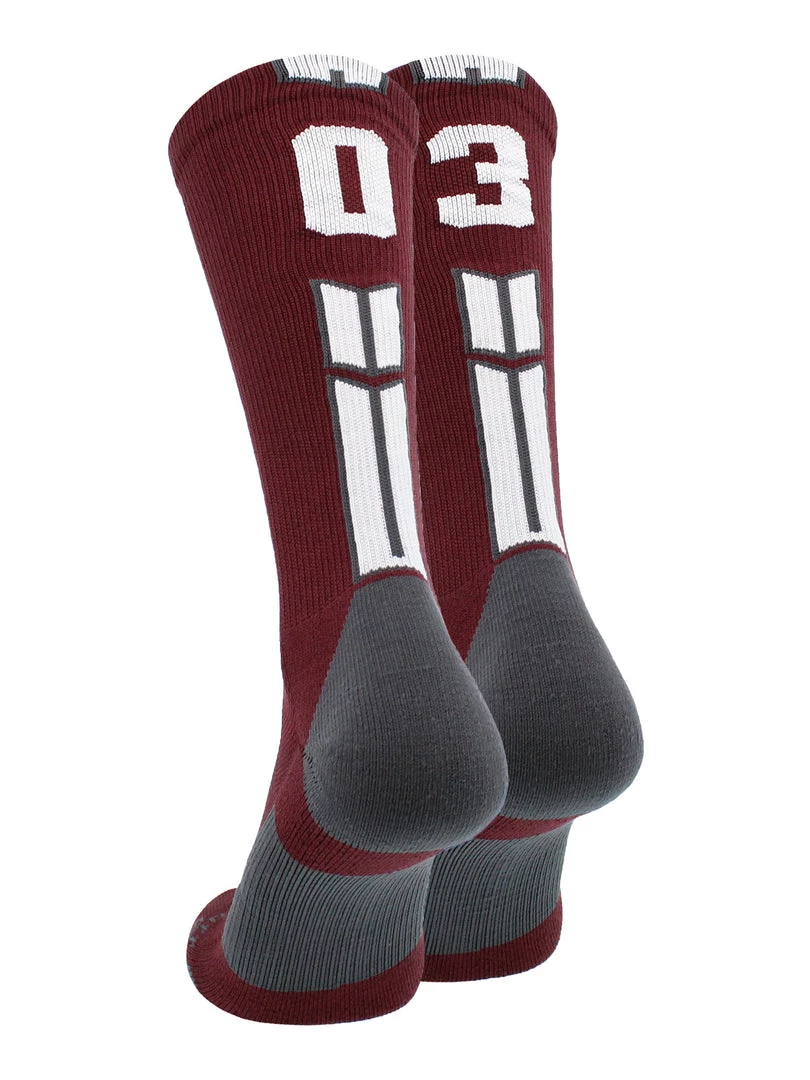 MadSportsStuff Maroon Player ID Custom Number Crew Socks For Basketball Lacrosse Volleyball Boys And Girls Volleyball Socks 75 MadSportsStuff Maroon Player ID Custom Number Crew Socks For Basketball Lacrosse Volleyball Boys And Girls Volleyball Socks