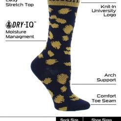 TCK Notre Dame Fighting Irish Socks Womens Savage Crew Socks All Schools