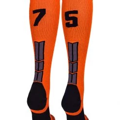 MadSportsStuff Orange And Black Player ID Custom Number Over The Calf Socks For Softball Baseball Football Boys And Girls 159 MadSportsStuff Orange And Black Player ID Custom Number Over The Calf Socks For Softball Baseball Football Boys And Girls