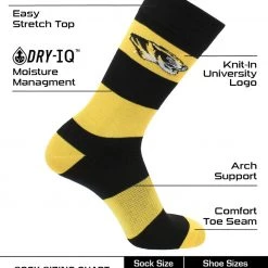 TCK Missouri Tigers Socks Game Day Striped Crew Socks