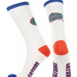 TCK Florida Gators Socks Basic Crew White Socks