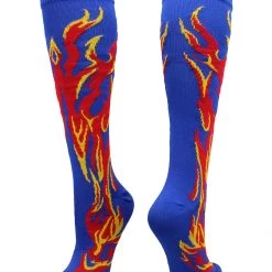 MadSportsStuff Softball Socks With Flames - For Girls Or Boys Women Or Men Baseball Socks