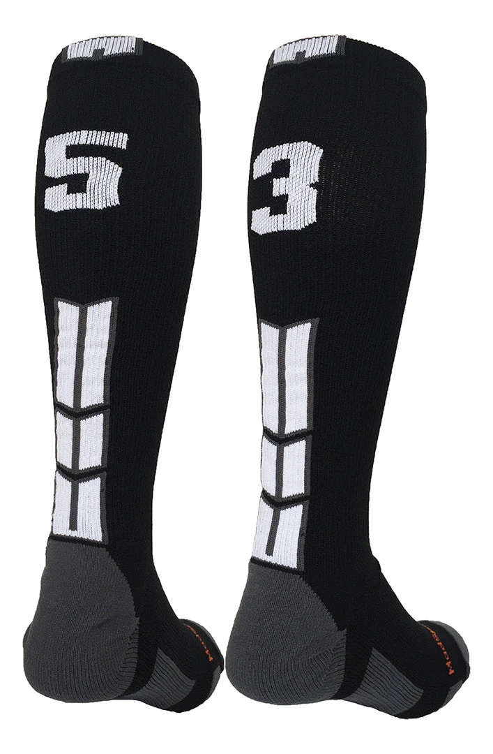 MadSportsStuff Softball Socks Black Player ID Custom Number Over The Calf Socks For Softball Baseball Football Boys And Girls 27 MadSportsStuff Softball Socks Black Player ID Custom Number Over The Calf Socks For Softball Baseball Football Boys And Girls