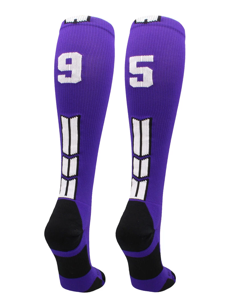 MadSportsStuff Purple Player ID Custom Number Over The Calf Socks For Softball Baseball Football Boys And Girls Softball Socks 35 MadSportsStuff Purple Player ID Custom Number Over The Calf Socks For Softball Baseball Football Boys And Girls Softball Socks