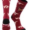 TCK Virginia Tech Hokies Socks Virginia Tech University Hokies Mayhem Crew Socks