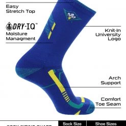 TCK All Schools UNC Wilmington Seahawks Socks University Of North Carolina Wilmington Seahawks Champion Crew Socks