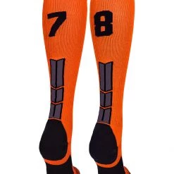 MadSportsStuff Softball Socks Orange And Black Player ID Custom Number Over The Calf Socks For Softball Baseball Football Boys And Girls 157 MadSportsStuff Softball Socks Orange And Black Player ID Custom Number Over The Calf Socks For Softball Baseball Football Boys And Girls