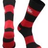 TCK All Schools Houston Cougars Socks Game Day Striped Crew Socks