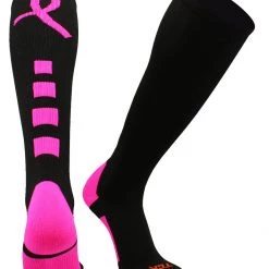 TCK Baseline Breast Cancer Awareness Over The Calf Socks Baseball Socks 11 TCK Baseline Breast Cancer Awareness Over The Calf Socks Baseball Socks