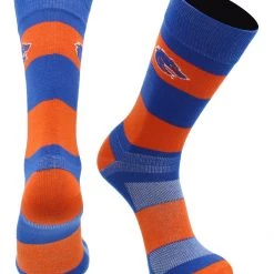 TCK Boise State Broncos Socks Game Day Striped Crew Socks All Schools