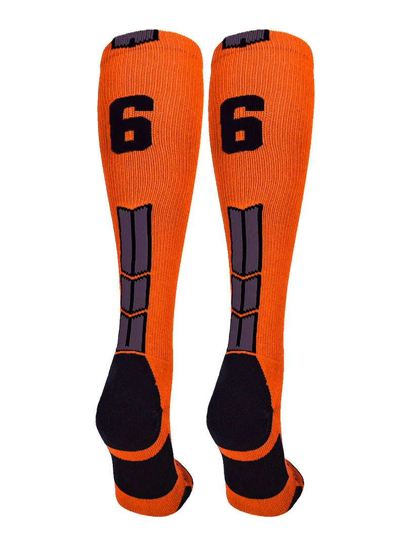 MadSportsStuff Softball Socks Orange And Black Player ID Custom Number Over The Calf Socks For Softball Baseball Football Boys And Girls 14 MadSportsStuff Softball Socks Orange And Black Player ID Custom Number Over The Calf Socks For Softball Baseball Football Boys And Girls