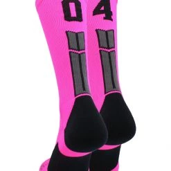MadSportsStuff Neon Pink And Black Player ID Custom Number Crew Socks For Basketball Lacrosse Volleyball Boys And Girls 178 MadSportsStuff Neon Pink And Black Player ID Custom Number Crew Socks For Basketball Lacrosse Volleyball Boys And Girls