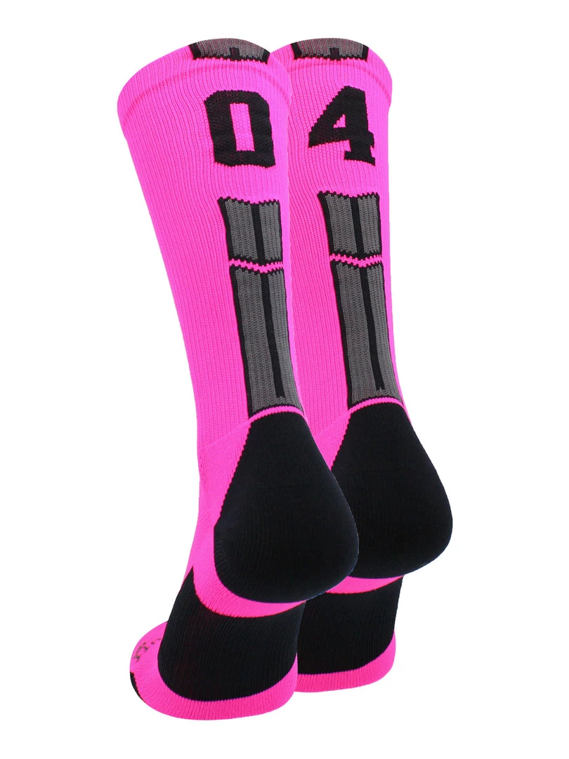 MadSportsStuff Neon Pink And Black Player ID Custom Number Crew Socks For Basketball Lacrosse Volleyball Boys And Girls 74 MadSportsStuff Neon Pink And Black Player ID Custom Number Crew Socks For Basketball Lacrosse Volleyball Boys And Girls