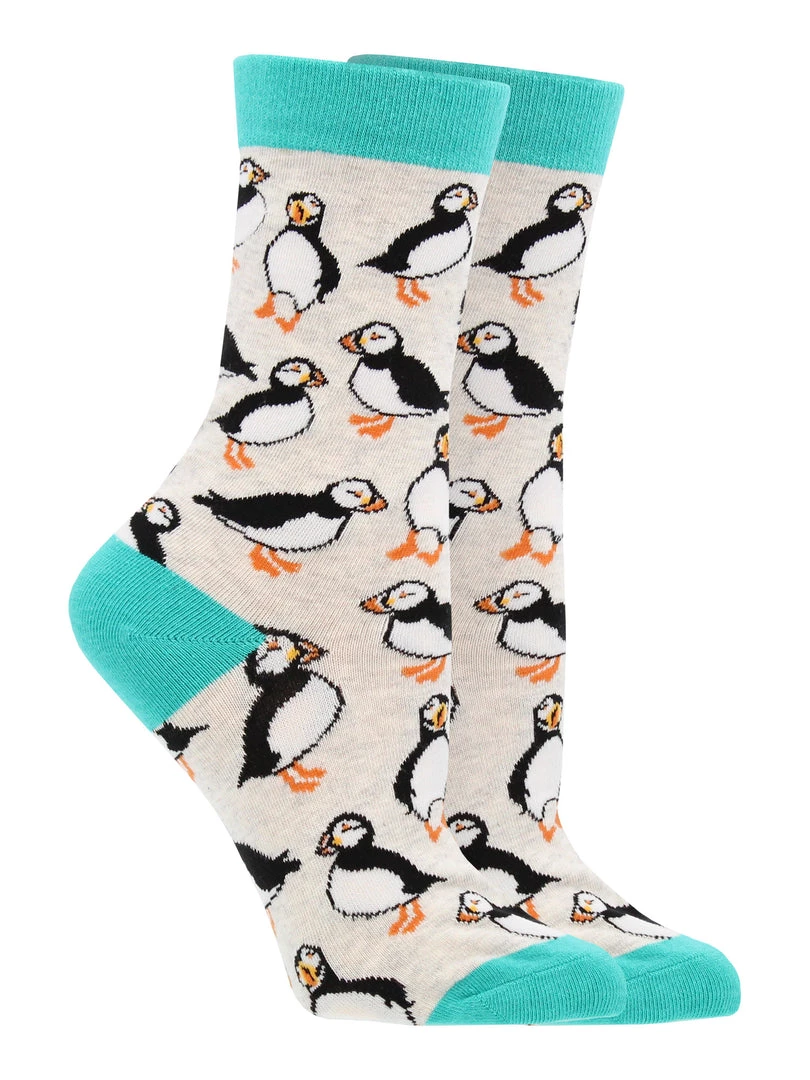 WHD Crazy Socks - Crew Puffin Socks For Women Gift For Bird Lovers 1 WHD Crazy Socks - Crew Puffin Socks For Women Gift For Bird Lovers