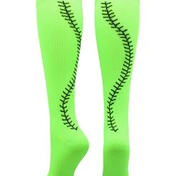 MadSportsStuff Softball Socks With Stitches - For Girls Or Women - Knee High Length