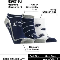 TCK Penn State Nittany Lions No Show Socks Full Field 3 Pack